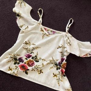 3 for $12 Floral cold shoulder top